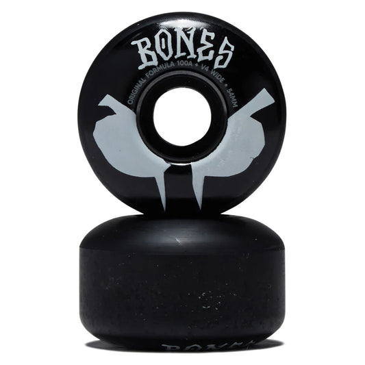 Bones Wheels 100s OG v4 Wides Blot Black 54mm 100A