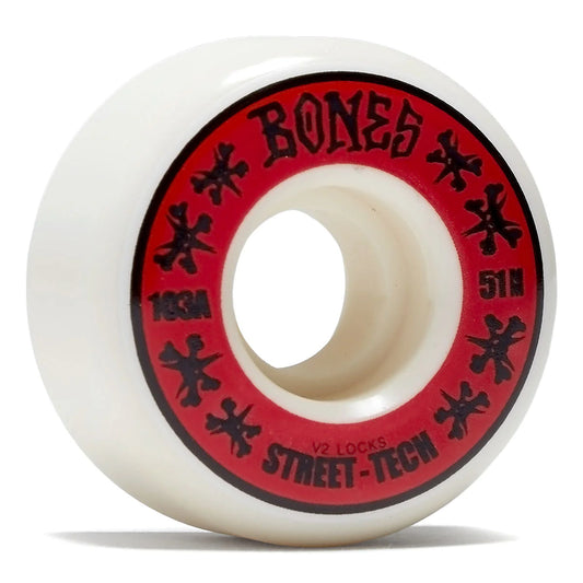 Skateboard wheel with 'Bones' branding on a white background