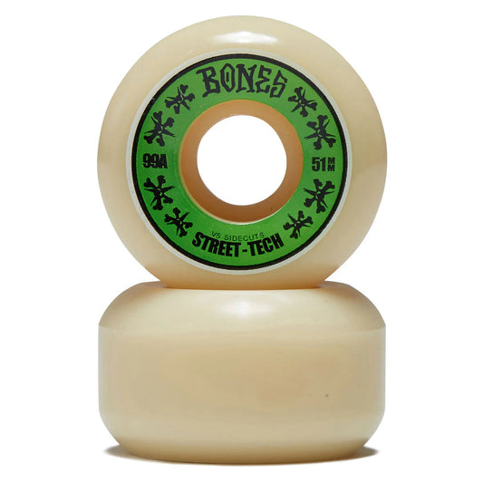 Two skateboard wheels with a visible brand logo on a white background