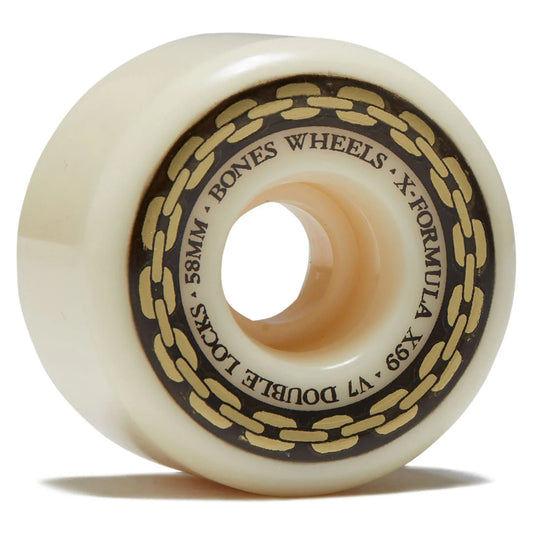 Skateboard wheel with 'Bones Wheels' branding on a white background