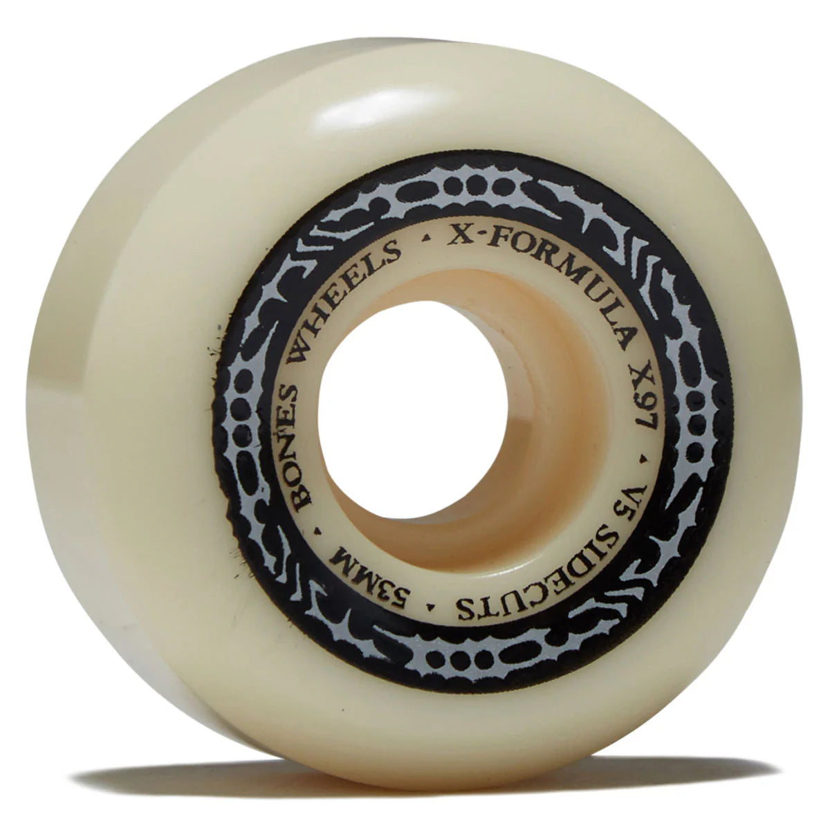 Skateboard wheel with 'Bones Wheels' branding on a white background