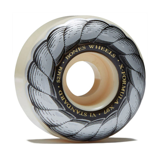 Bones Wheels skateboard wheel with black and gray design on a white background