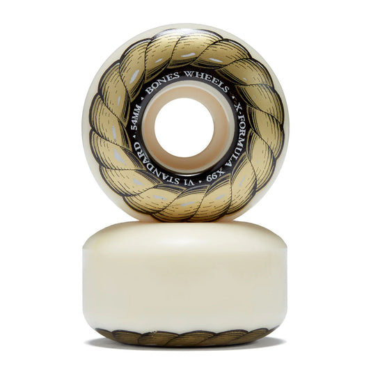 Skateboard wheels with 'Bones Wheels' branding on a white background