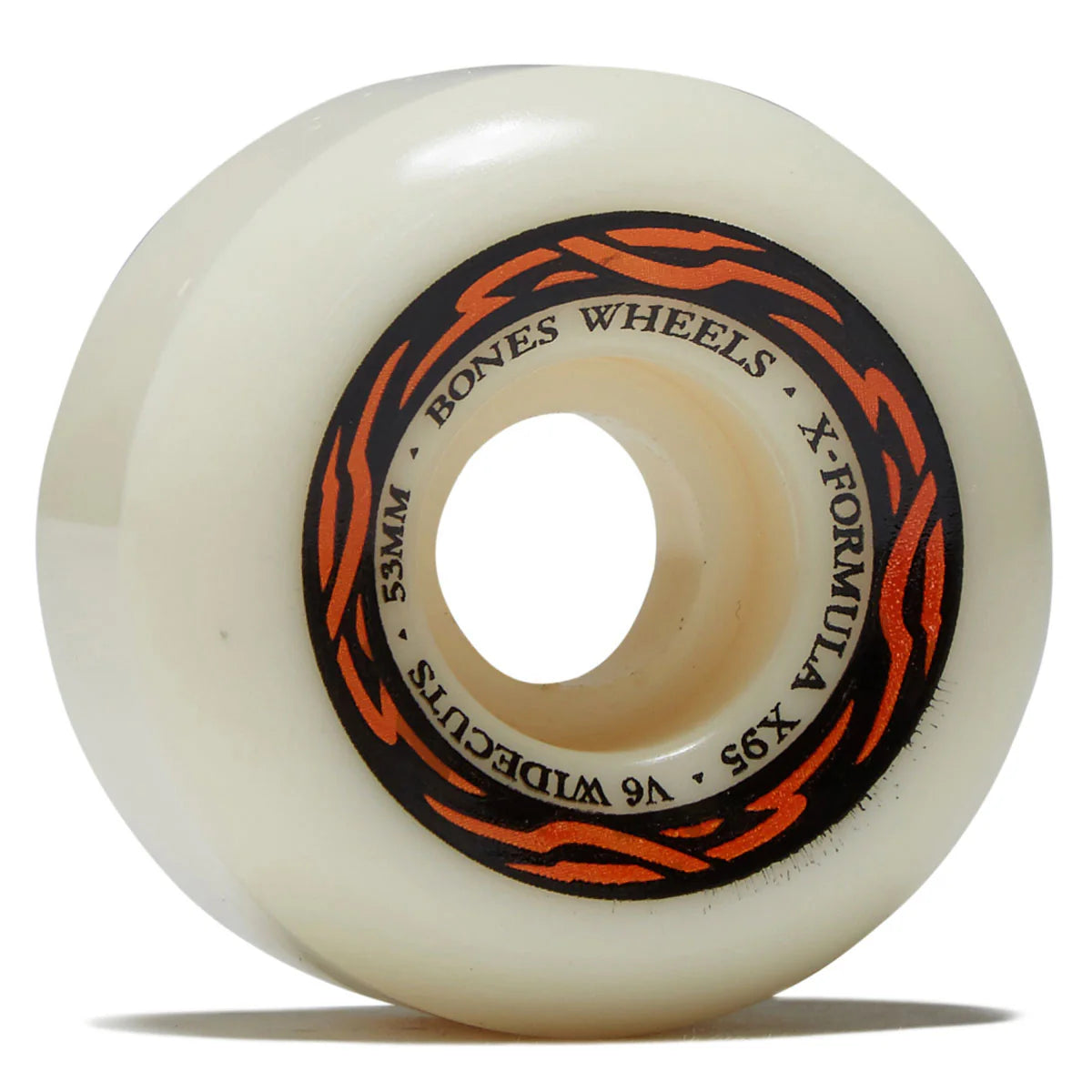 Skateboard wheel with 'Bones Wheels' branding on a white background