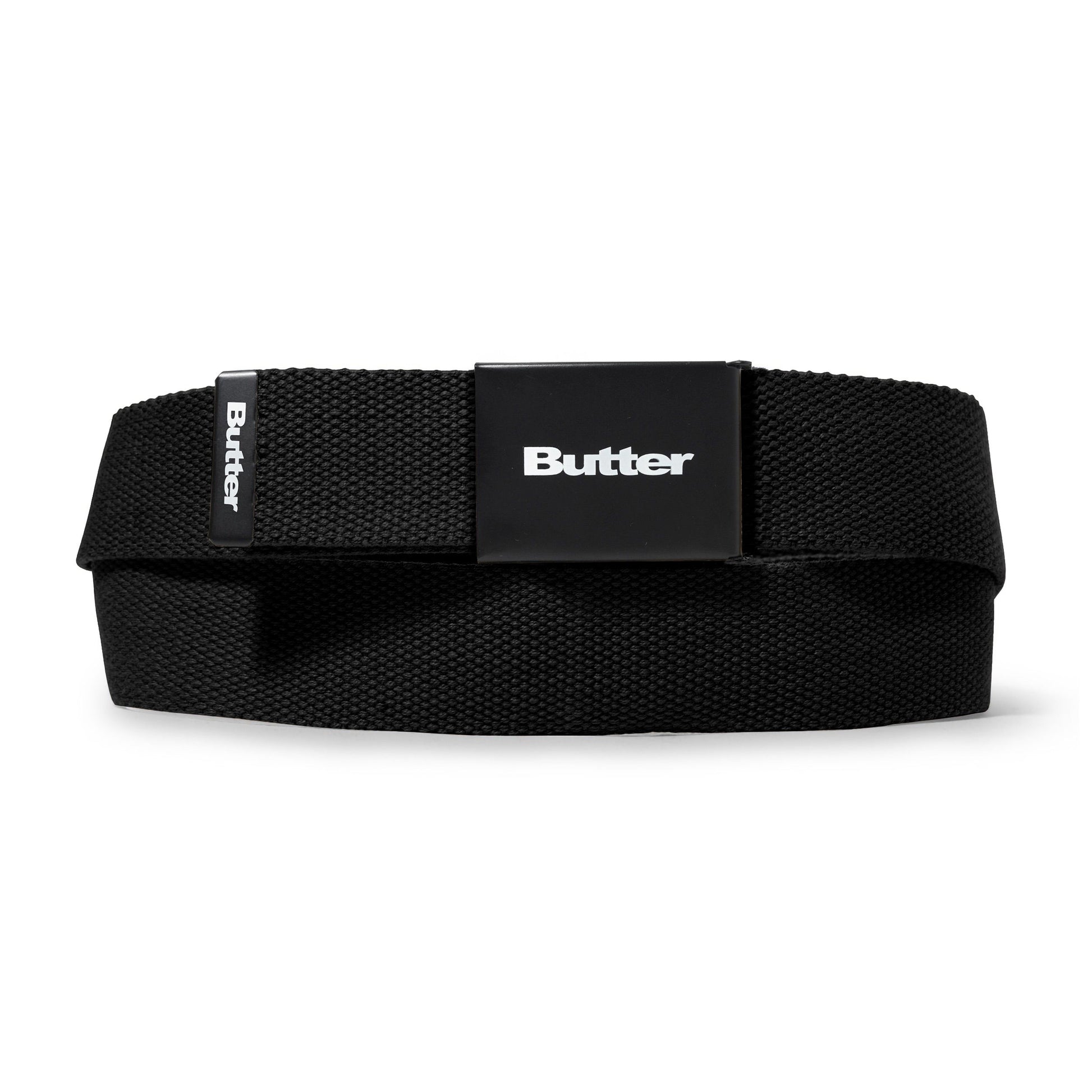 Black belt with 'Butter' logo on a white background