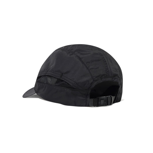 Black cap with a mesh back on a white background