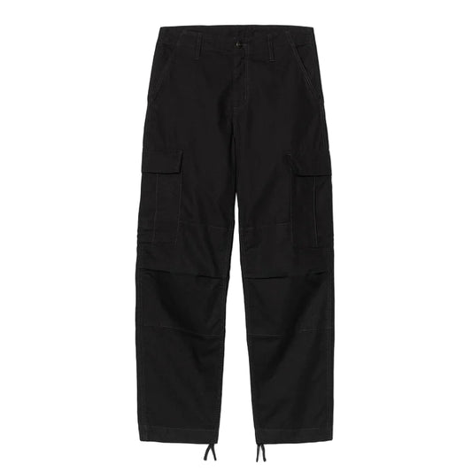 Black cargo pants on a white background