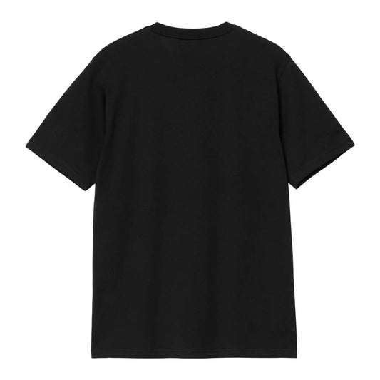 Black t-shirt on a white background