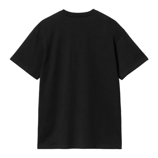 Black t-shirt on a white background