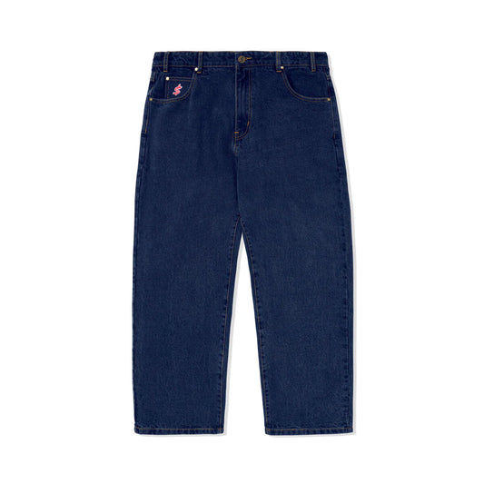 Pair of blue jeans on a white background