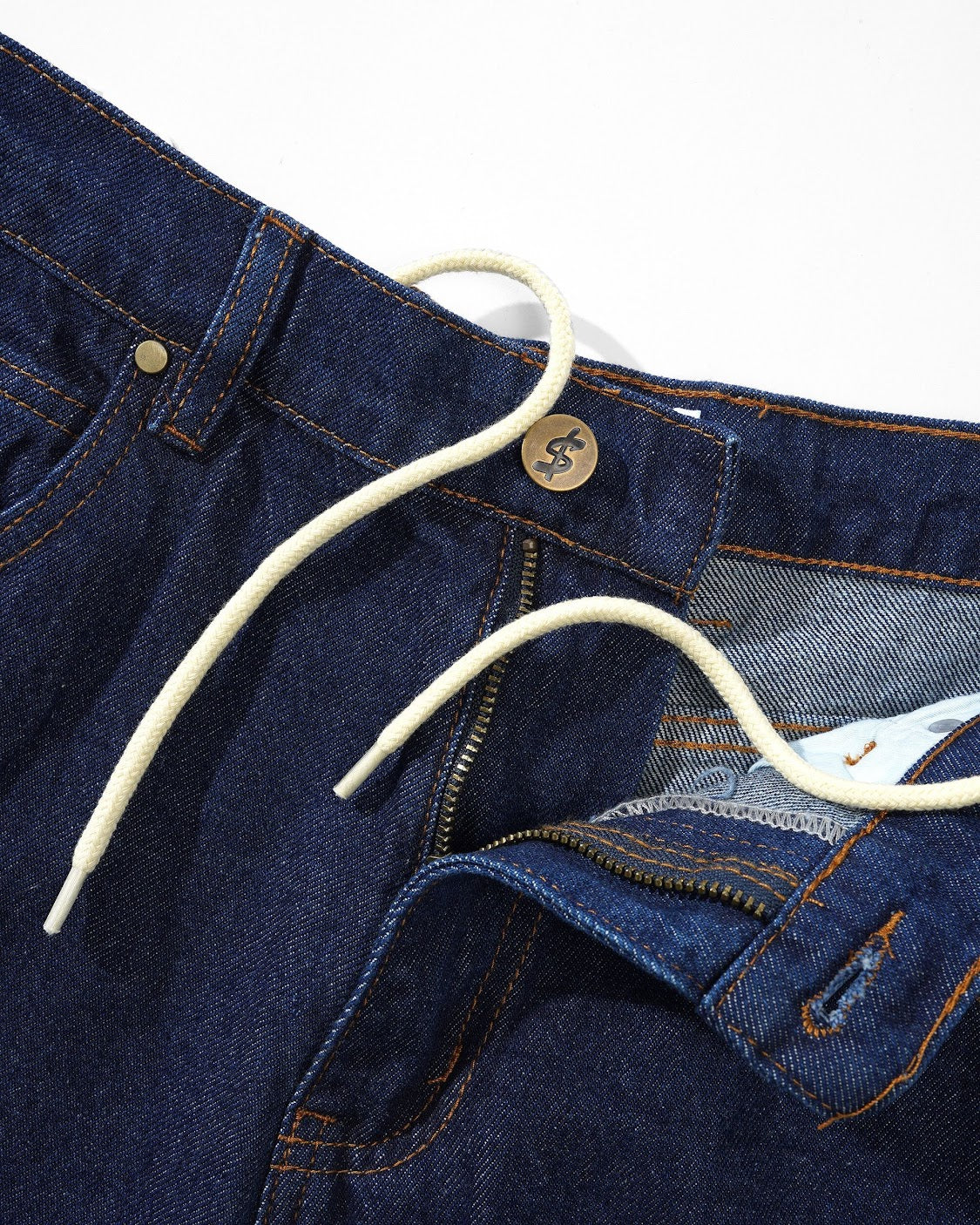 Cash Only Jeans Logo Baggy Denim Raw Indigo