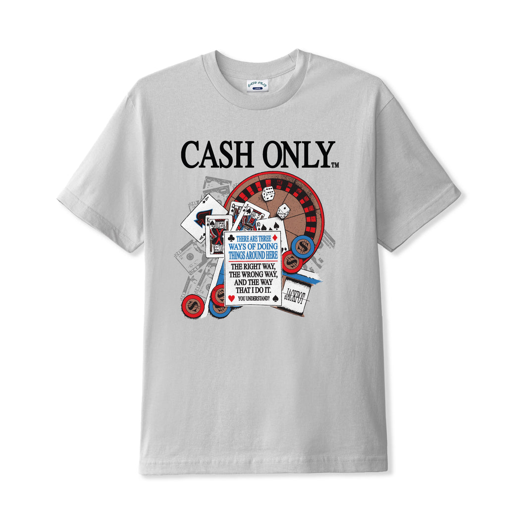Cash Only Casino Tee - Cement