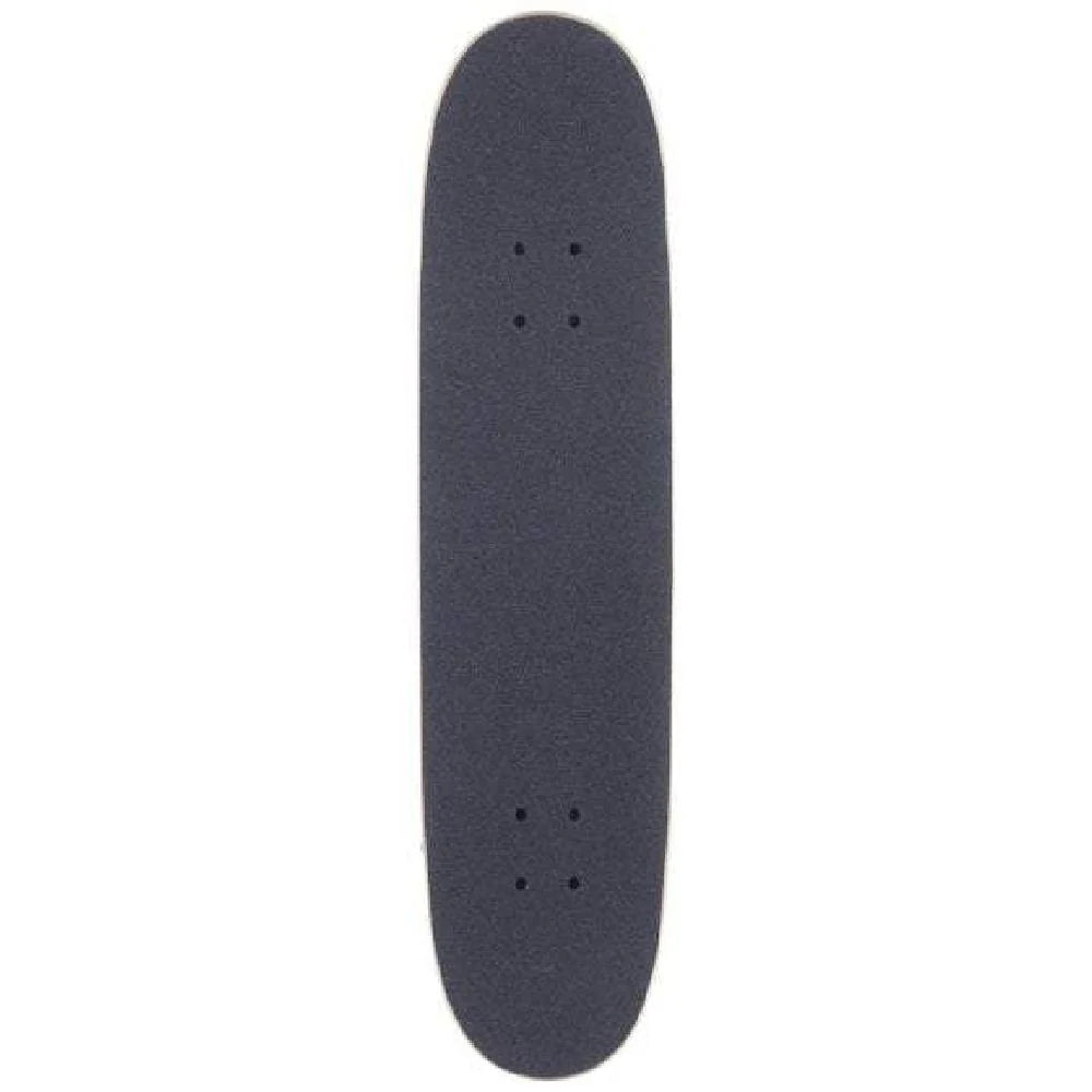 Black skateboard deck on a white background