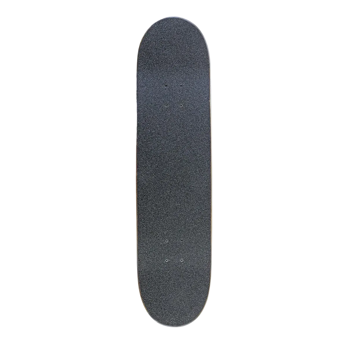 Black skateboard deck on a white background