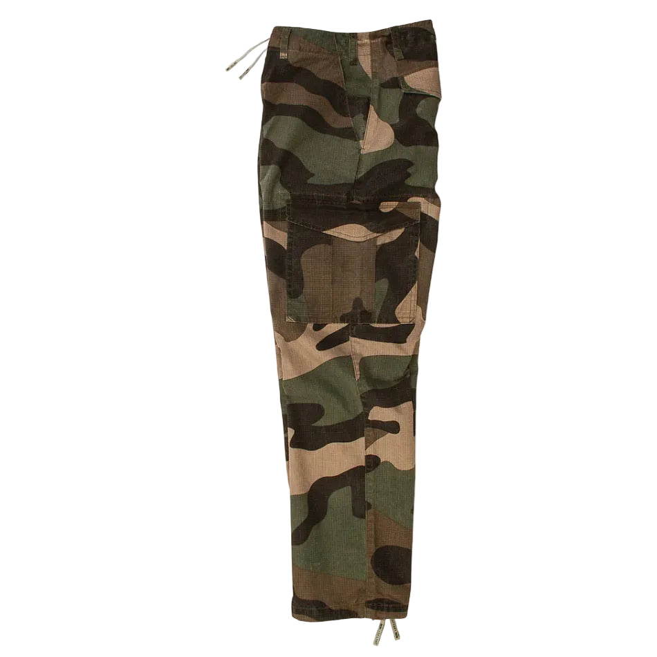 Camouflage pants on a white background