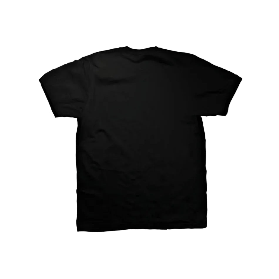 Black t-shirt on a white background