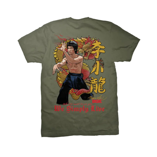 DGK x Bruce Lee Shirt Lil Dragon Military Green