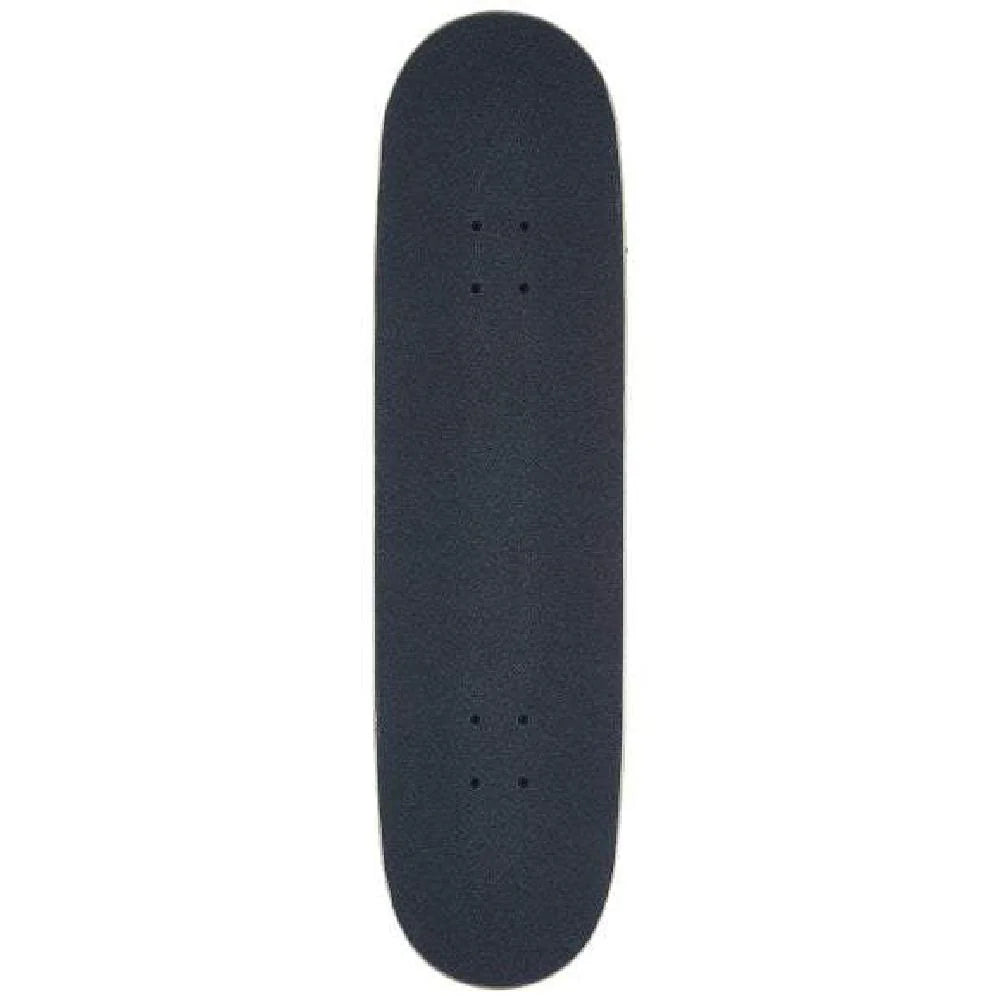 Black skateboard deck on a white background