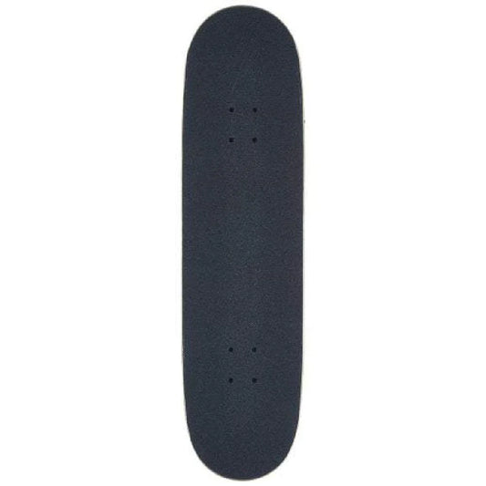 Black skateboard deck on a white background