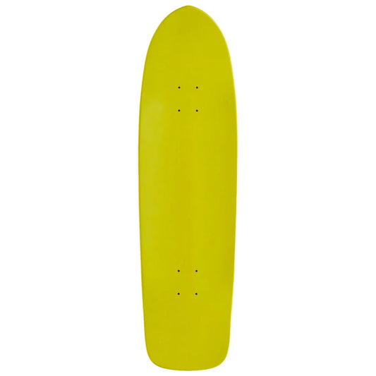 Yellow skateboard deck on a white background
