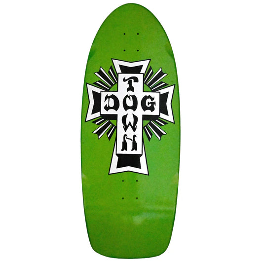 Dogtown Skateboard Deck Big Cross 70s OG Gecko Green Flake 11.875