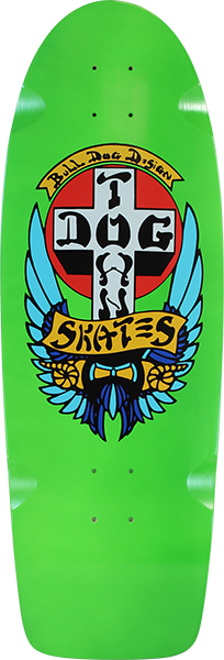 Dogtown Skateboard Deck Bull Dog 70s Classic Lime Dip 10.0