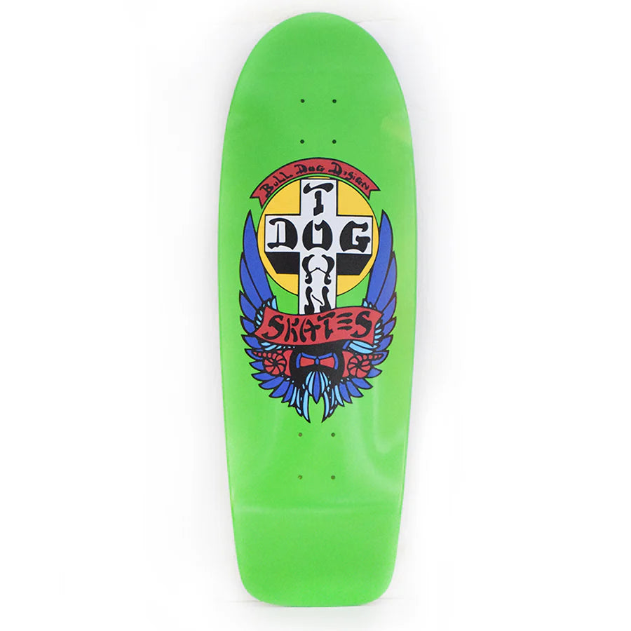 Dogtown Skateboard Deck Bull Dog 70s Classic Lime Dip 10.0