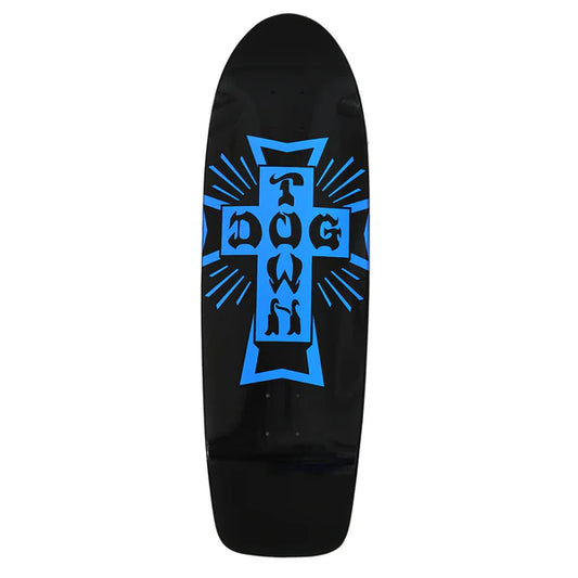 Dogtown Skateboard Deck Cross Logo 70s Rider Black Metallic Blue 9.0