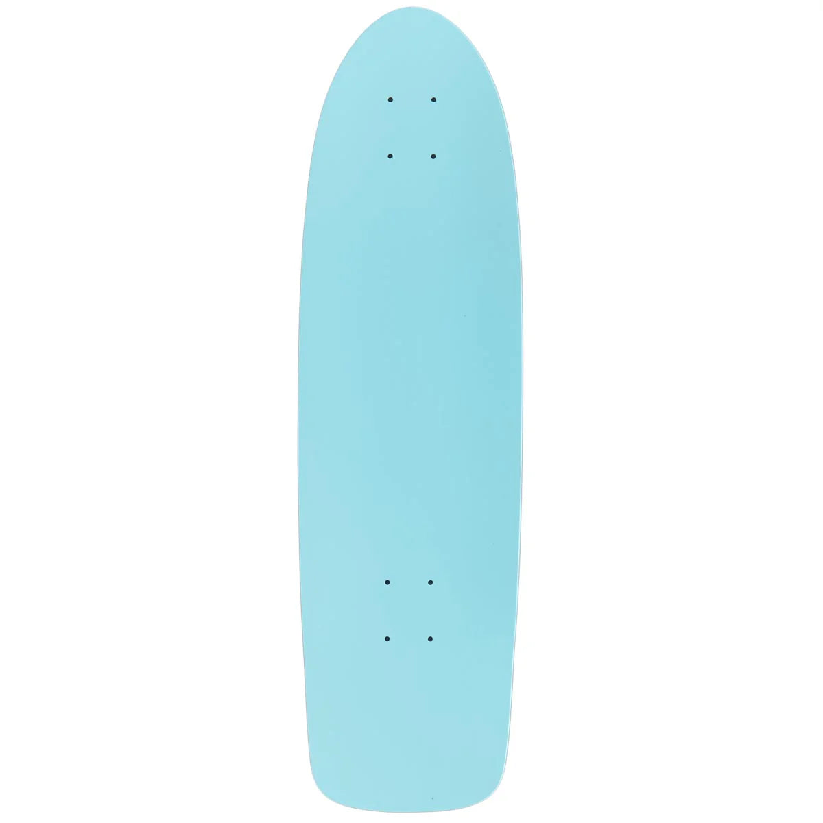 Light blue skateboard deck on a white background