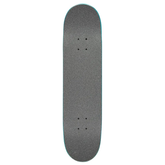 Skateboard deck with a textured surface on a white background