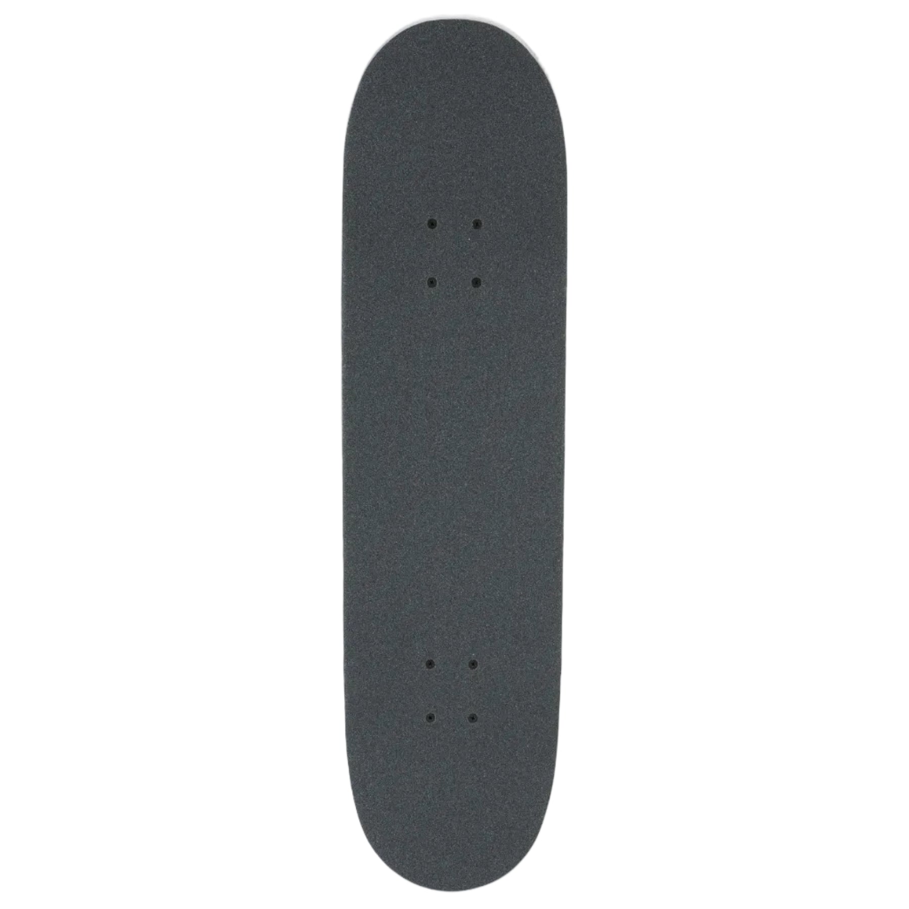 Black skateboard deck on a white background