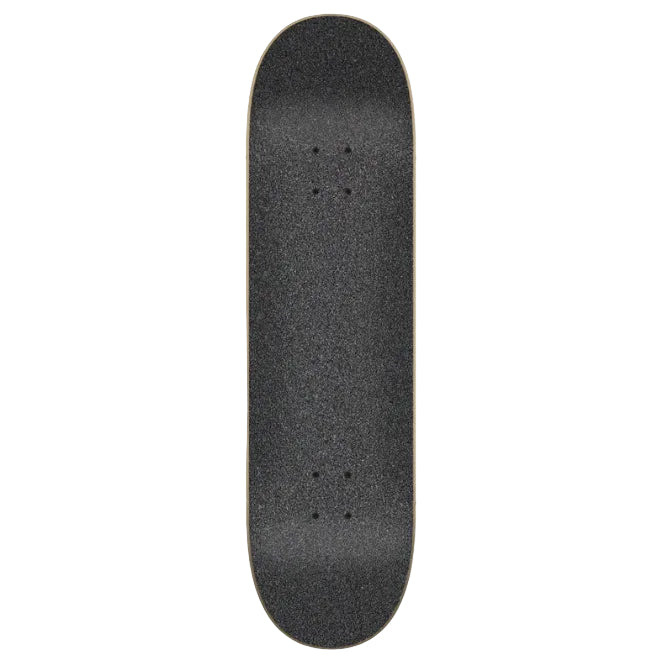 Black skateboard deck on a light gray background