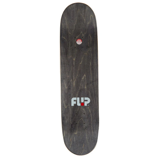 Skateboard deck with 'FLIP' logo on a white background