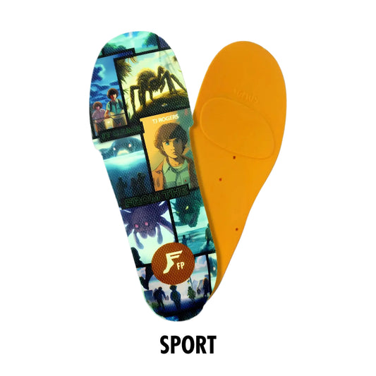 Colorful insole with character design on a white background