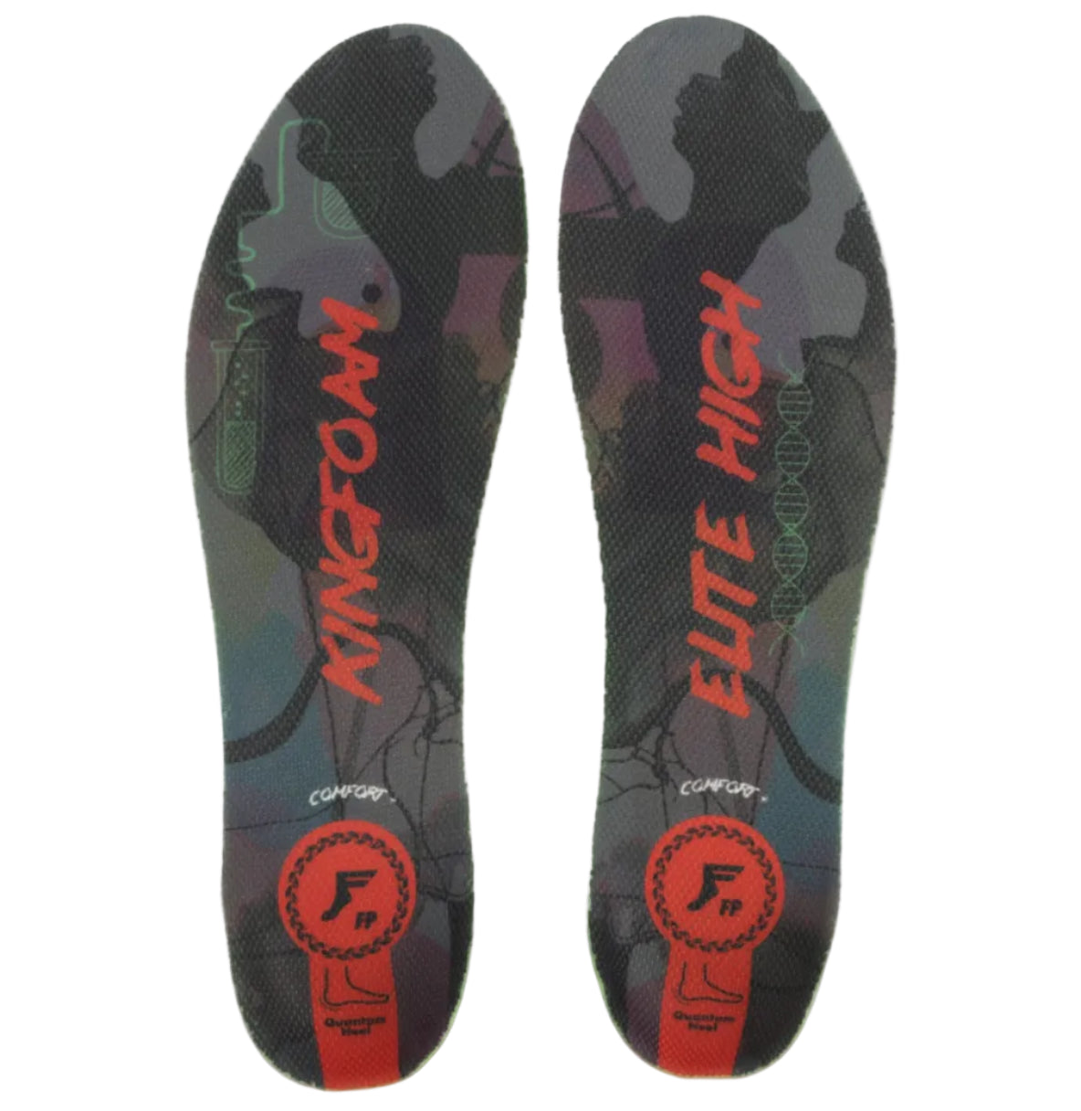 Pair of Kingfoam Elite High insoles on a white background