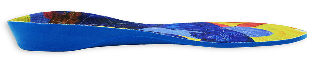 Colorful shoe insole with abstract design on a white background