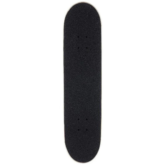Black skateboard deck on a white background