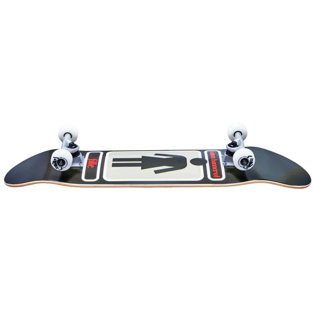 Skateboard with a unique design on a white background