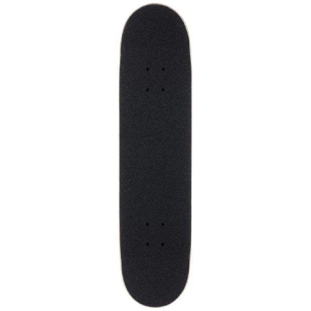 Black skateboard deck on a white background