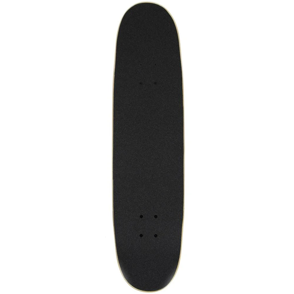 Black skateboard deck on a white background