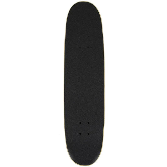 Black skateboard deck on a white background