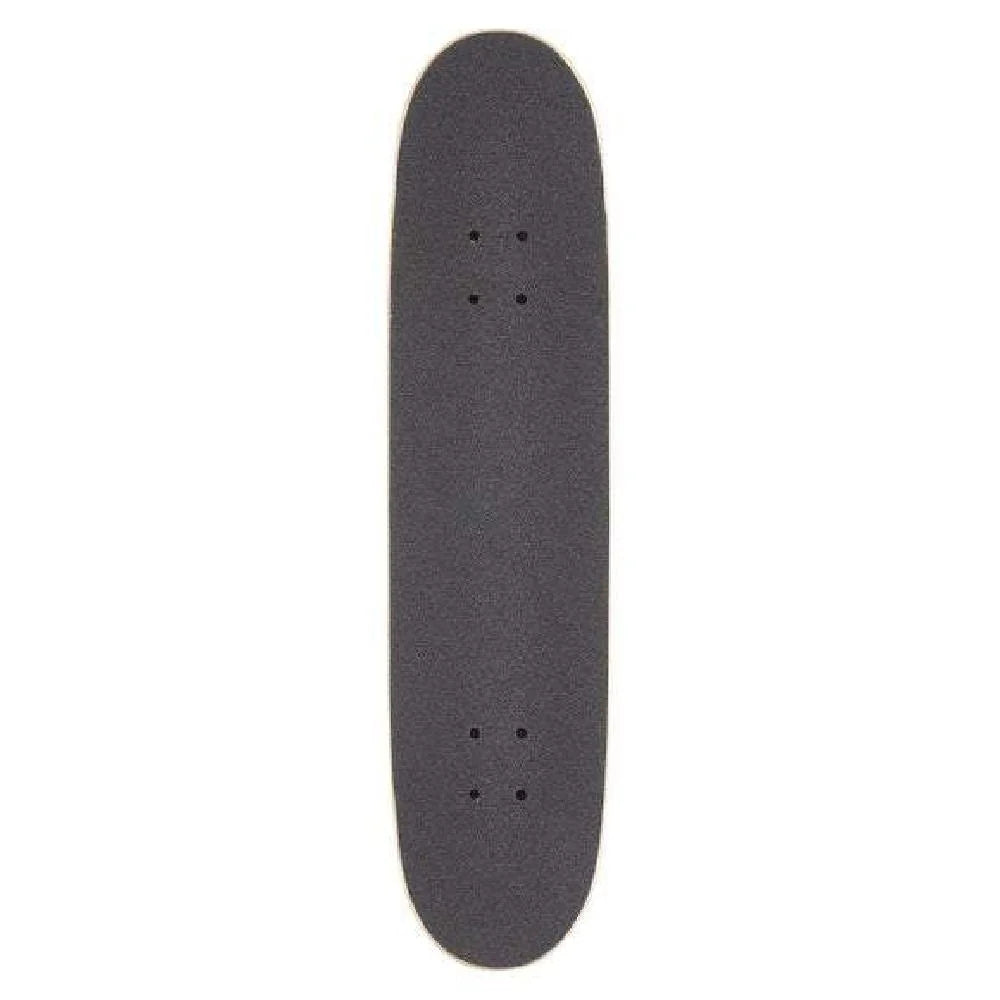 Black skateboard deck on a white background