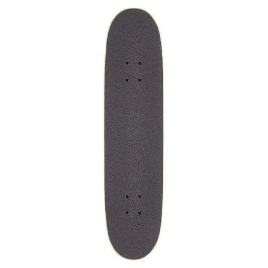 Black skateboard deck on a white background