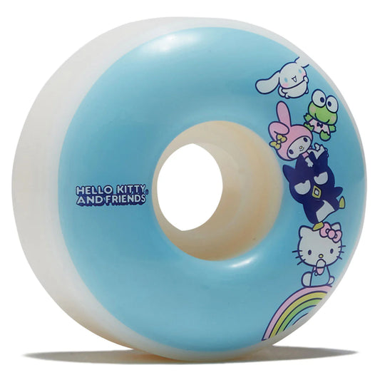 Skateboard wheel with Hello Kitty and Friends design on a white background