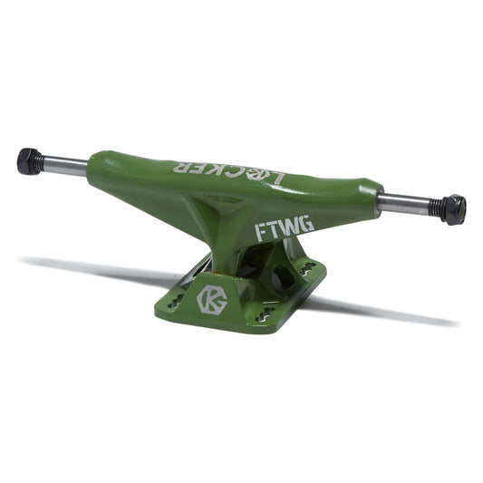 Green skateboard truck with 'Locker' and 'FTWG' branding on a white background
