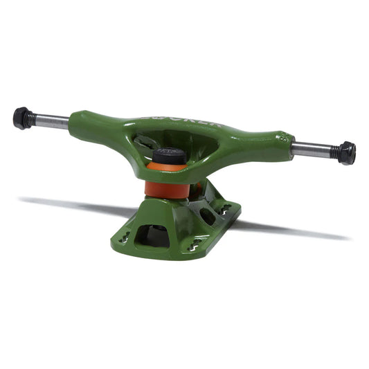 Green skateboard truck on a white background