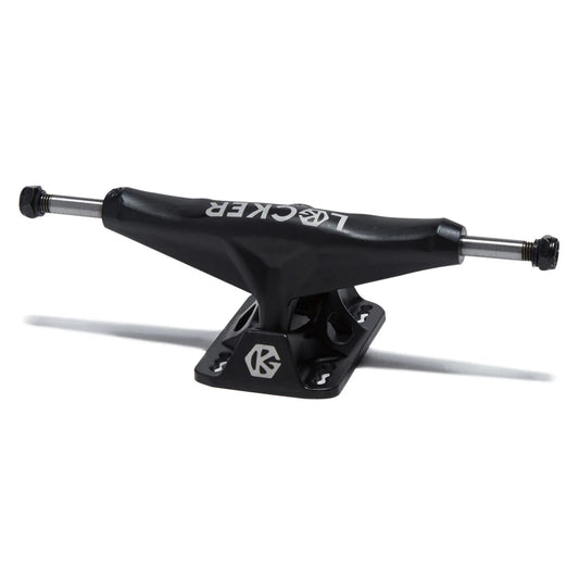 Black skateboard truck with 'Locker' branding on a white background
