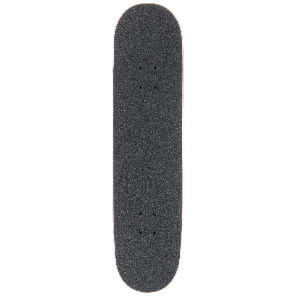 Black skateboard deck on a white background