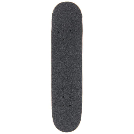 Black skateboard deck on a white background