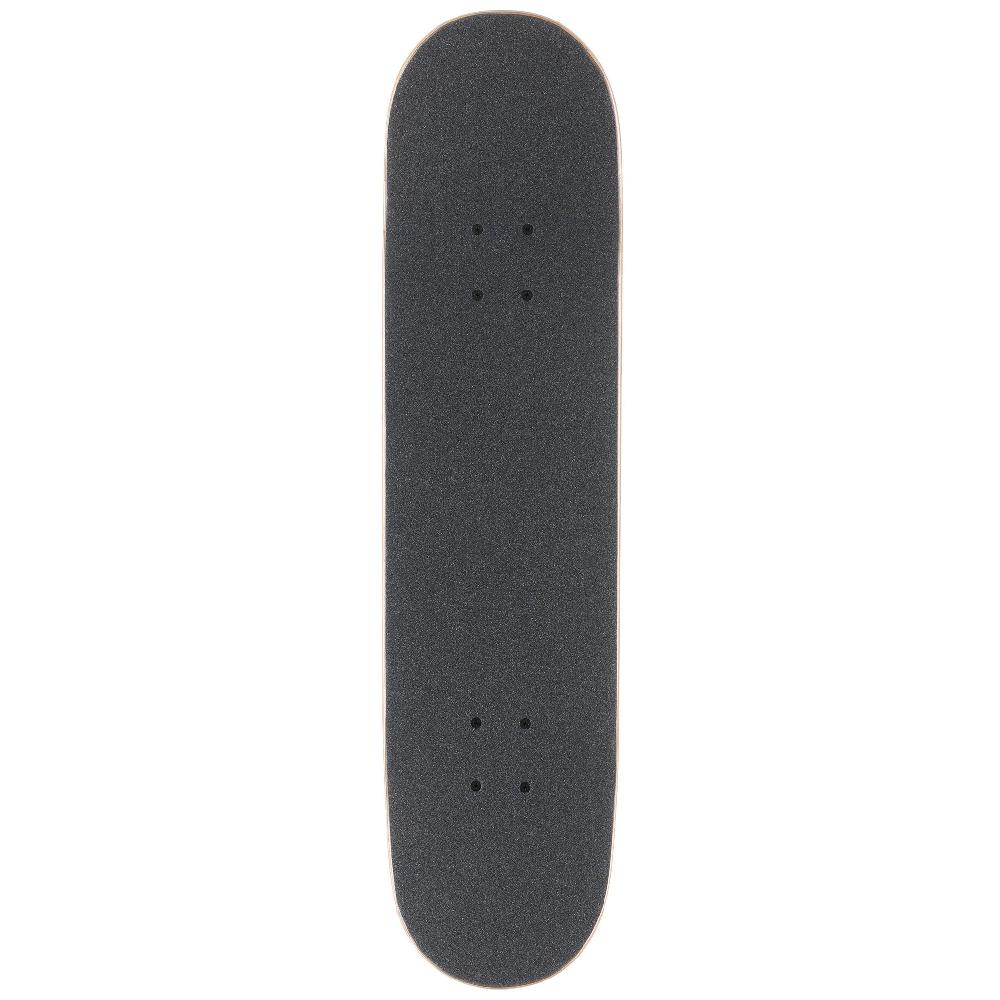 Black skateboard deck on a white background